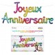 Ballon métallique "Joyeux Anniversaire, multicolore