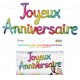 Palloncino di metallo "Joyeux Anniversaire, multicolore