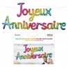Palloncino di metallo "Joyeux Anniversaire, multicolore