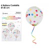 Sachet de 6 ballons confettis, Multicolore