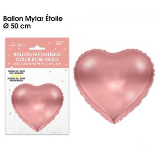 1 palloncino cuore metallico oro rosa