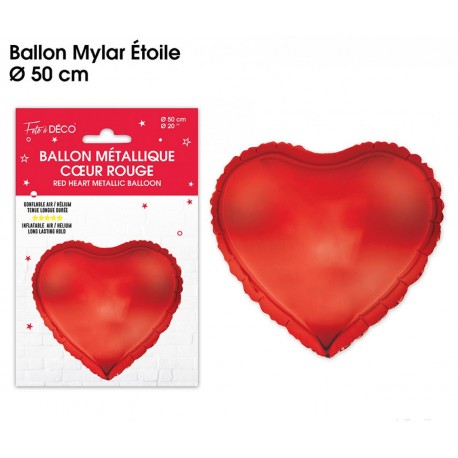 1 Ballon métallique coeur rouge