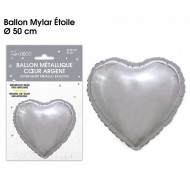 1 palloncino cuore metallico argento