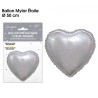 1 silberner Herz-Metallballon