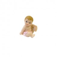 1 figurine bébé fille assise en résine 2,5 x 5 x 2 cm