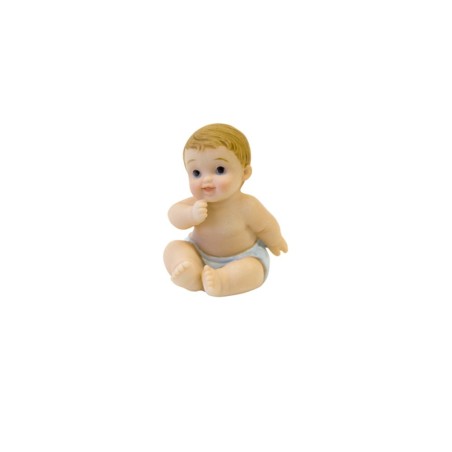 1 figurine bébé garçon assis en résine 2,5 x 5 x 2 cm