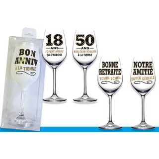 1 Verre à vin   "Bon Anniv' A la tienne" 