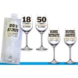 1 Calice da vino inclinato  "Joyeux Anniversaire Je penche vers la perfection! "
