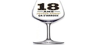 1 Calice da vino inclinato  "Joyeux Anniversaire Je penche vers la perfection! "