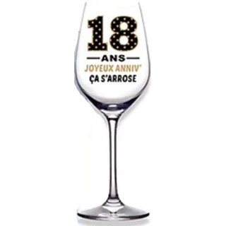 1 schiefes Weinglas "Joyeux Anniversaire Je penche vers la perfection! "