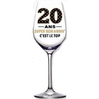 1 Calice da vino inclinato  "Joyeux Anniversaire Je penche vers la perfection! "