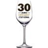 1 schiefes Weinglas "Joyeux Anniversaire Je penche vers la perfection! "