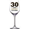 1 schiefes Weinglas "Joyeux Anniversaire Je penche vers la perfection! "
