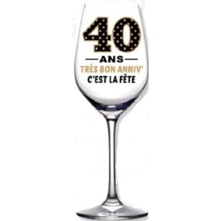 1 Verre à vin   "Bon Anniv' A la tienne" 