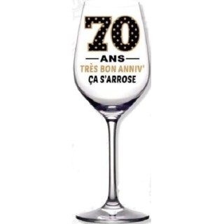 1 Calice da vino inclinato  "Joyeux Anniversaire Je penche vers la perfection! "