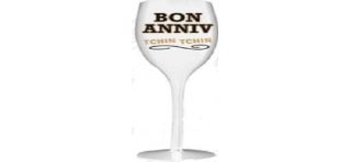 1 schiefes Weinglas "Joyeux Anniversaire Je penche vers la perfection! "