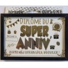 Mini diplôme anniversaire noir & or 11 x 16 cm 