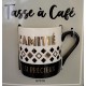 1 Tasses à café Noir & Or avec texte