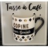 1 Tasses à café Noir & Or avec texte