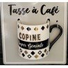1 Tasses à café Noir & Or avec texte