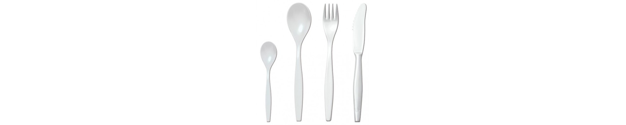 Catégorie Couverts - Partytime : Set de couverts (Couteau-Fourchette-Cuillère), PS,Métal , 50 Fourchettes, PP, traslucide , 5...